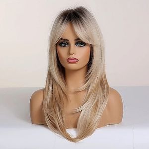 LOUIS FERRE Synthetic Wigs Long Wavy Ombre Wig